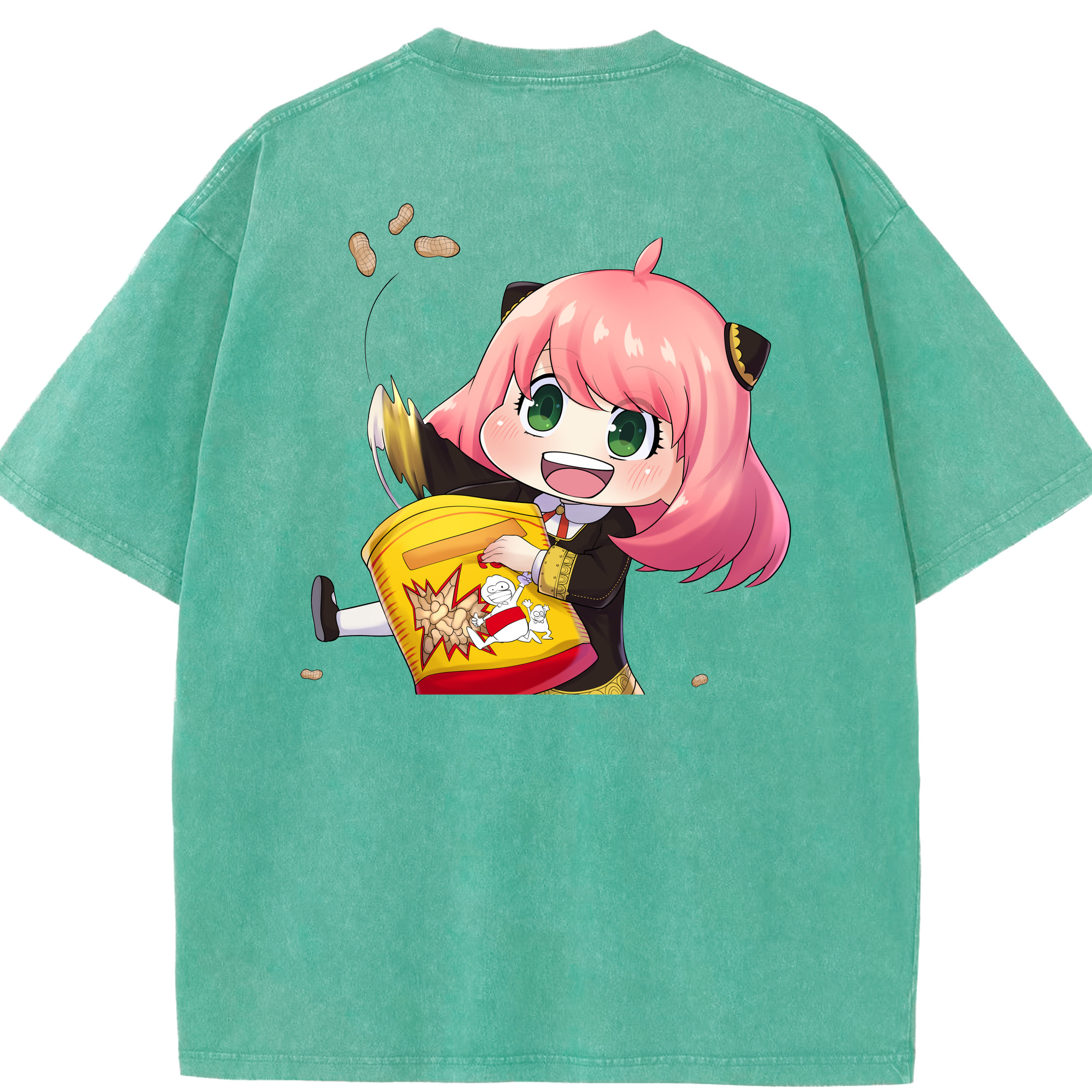 （画像用） SPY×FAMILY间谍家家酒 綿100% ヴィンテージ風 半袖Tシャツ（背面プリント）